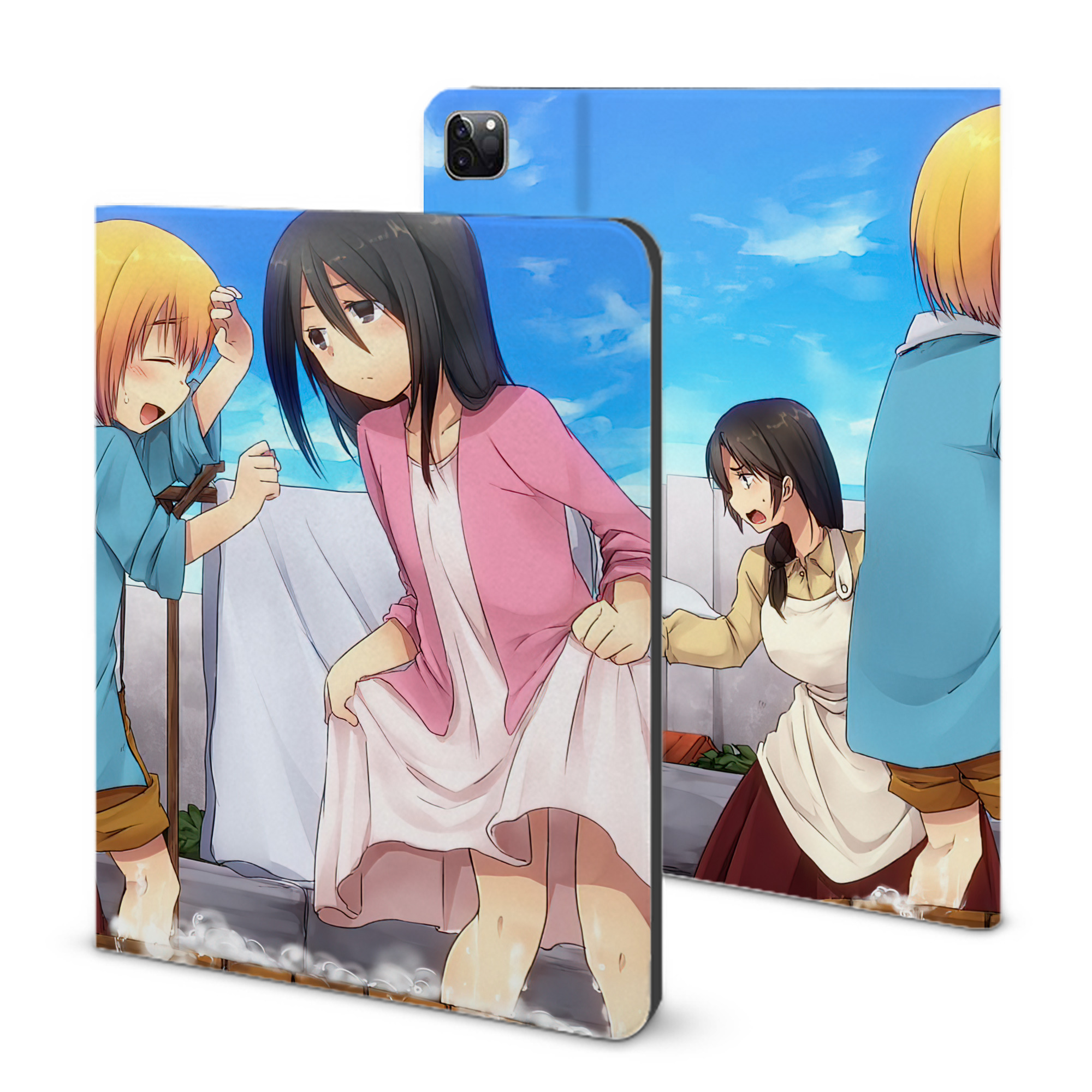 （画像用） 進撃の巨人 Attack on Titan IPad ケース ブック型 PUレザー TPU 耐衝撃 軽量 薄型 ペン収納なし 全面保護 IPad 各モデル対応